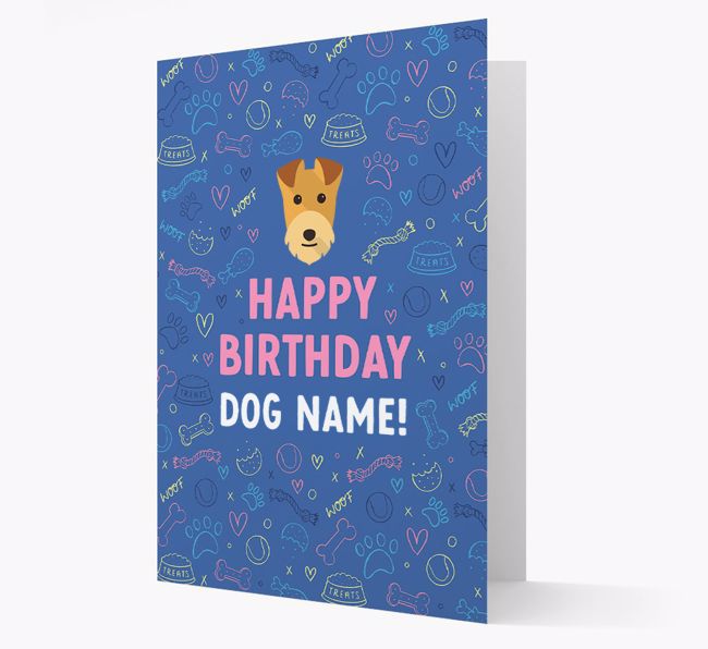 Happy Birthday Treats Pattern: Personalised {breedFullName} Card